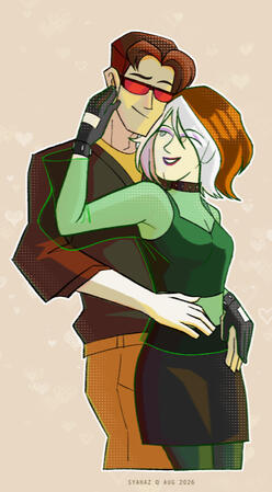 Scott Summers and Rogue from X-Men: Evolution